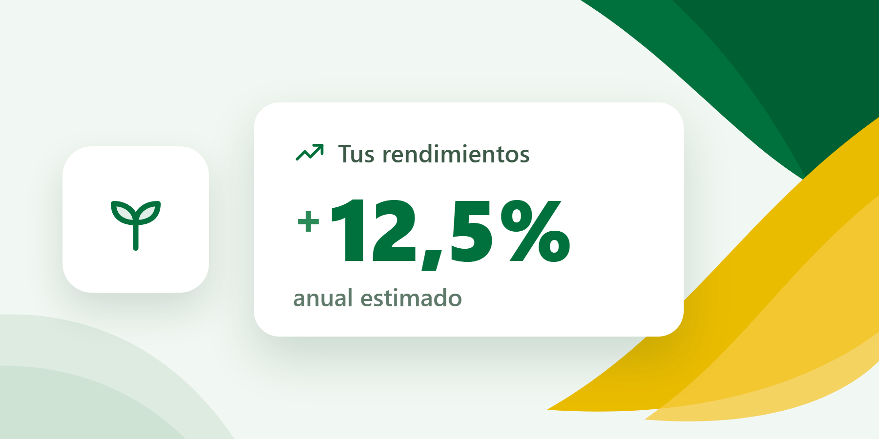 Panel de rendimientos de la app ProCash: +12,5% anual estimado
